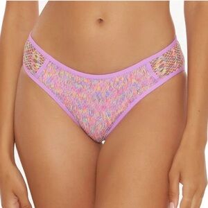 NWT✨BECCA by Rebecca Virtue Purple Multicolor Crochet Bikini Bottom - Size Large